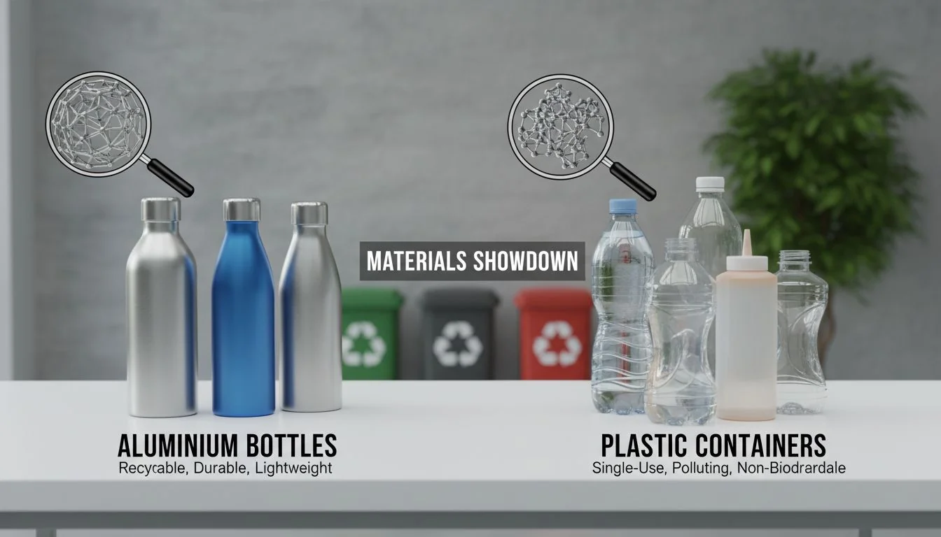 aluminium bottles vs plastic containers