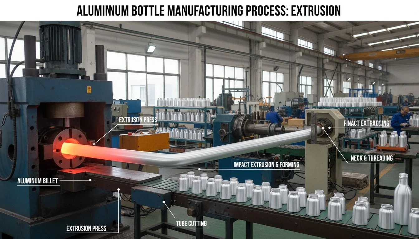 aluminium bottle manufacturing process extrusion